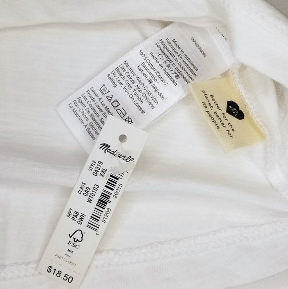 MADEWELL Whisper Cotton V-Neck Pocket Tank - Picture 8 of 8